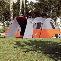 Berkfield Home Modern Family Tent Tunnel 16-Person Grey Waterproof