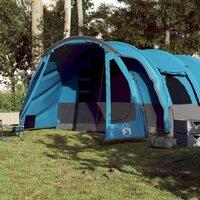 Berkfield Home Modern Family Tent Tunnel 8-Person Blue Waterproof