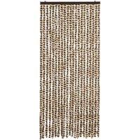 Berkfield Home Soft Fly Curtain Beige & Brown 90x200 cm Chenille
