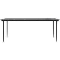 Berkfield Home Elegant Garden Dining Table Black 200x100x74cm Steel & Tempered | Size: 200 x 100 x 74 cm