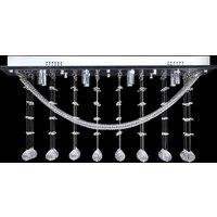 Berkfield Home Gorgeous White Ceiling Lamp with Glittering Glass Crystal Beads 8 in Silver