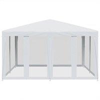 Berkfield Home Party Tent with 8 Mesh Sidewalls White 4x4 m HDPE