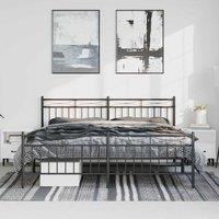 Berkfield Home Metal Bed Frame with Headboard & Footboard Black 183x213 cm