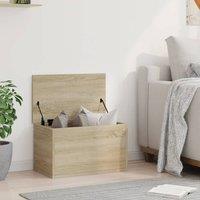 Berkfield Home Storage Box Sonoma Oak 60x35x35 cm Engineered Wood in Light Tan | Size: 60 x 35 x 35 cm