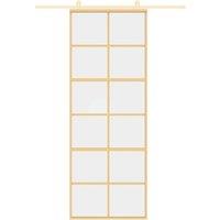Berkfield Home Sliding Door Gold 76x205 cm Clear ESG Glass & Aluminium