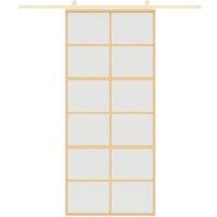 Berkfield Home Sliding Door Gold 90x205 cm Frosted ESG Glass & Aluminium
