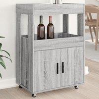 Berkfield Home Bar Cart Grey Sonoma 60x39.5x89 cm Engineered Wood