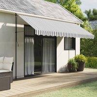 Berkfield Home Replacement Fabric for Awning Valance Anthracite & White Stripe 4 m in Black