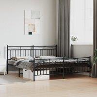 Berkfield Home Metal Bed Frame with Headboard & Footboard Black 183x213 cm