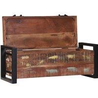 Berkfield Home Storage Chests 80x30x30cm Solid Reclaimed Wood & Metal in Brown | Size: 80 x 30 x 30 cm