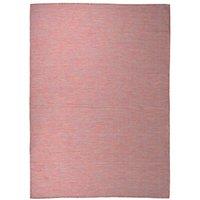 Berkfield Home Outdoor Flatweave Rug 200x280 cm Red | Size: 100 cm diameter