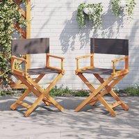 Berkfield Home Folding Director Chairs 2 pcs Dark Grey Fabric