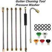 FLAVORA Pressure Washer Extension Wand Lance Gutter Cleaning Tool in Silver | Size: 100g