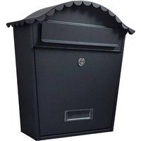 FLAVORA Weatherproof Wall Mounted Outdoor Post Box in Black