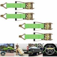 FLAVORA 4x Wheel Ratchet Strap Recovery Transport Car in Green | Size: 100g