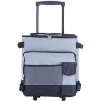 FLAVORA 43L Cool Bag Box Portable Travel Cooler Rolling Coolbox Wheels in Grey | Size: 0.6m2