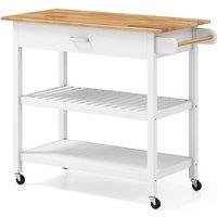 Kelvenix Kitchen Island Dining Room Serving Trolley in Natural | Size: 0.6m2