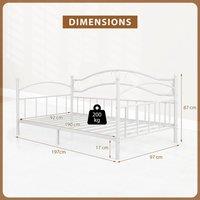 FLAVORA Metal Daybed Frame Single Size Sofa Bed in White | Size: Cot