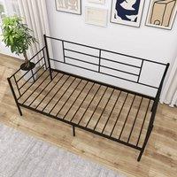 SPETLEK Convertible Daybed Single Size Sofa Bed with Arms in Black | Size: Cot