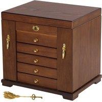 SPETLEK 6 Layer Large Jewelry Box, necklace Jewelry Storage in Brown
