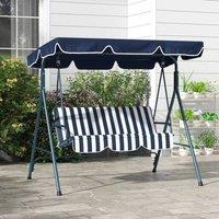 EONLION Outdoor 3-person Porch Swing Chair in Blue | Size: 100 cm