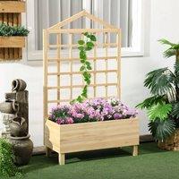 EONLION Wooden Garden Planters with Trellis in Brown | Size: 100g