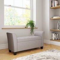FORGEVIO Upholstered Window Seat Storage Stool Bench Living Bedroom in Grey