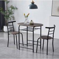 FORGEVIO Wood Effect Dining Table & Chairs Set for Dining Room Black