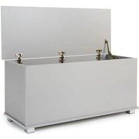 FORGEVIO Wooden Storage Ottoman Chest, Blanket Bedding Storage Box in Grey