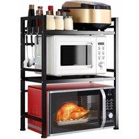 FORGEVIO 3-Tier Microwave Rack, Kitchen Storage Stand Corner Shelf Black