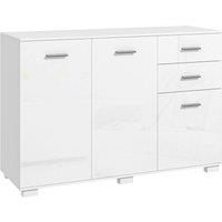 FORGEVIO High Gloss White Kitchen Sideboard Storage Cabinet with 2 Drawers