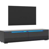 FORGEVIO Black Floating TV Stand Unit Cabinet Wall Mounted Storage Door