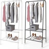 FORGEVIO Clothes Hanging Display Rack with Storage Shelf Random Color