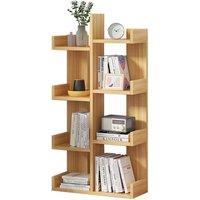 FORGEVIO 8-Cube Vertical Bookcase Storage Rack, Display Shelving Unit in Brown