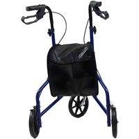 NESTLUNE 3 Wheel Rollator Walker Lightweight Folding Adjustable in Blue