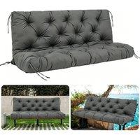 NESTLUNE Garden Bench Cushion 3 4 Seater Swing Chair in Grey | Size: 120 cm x 135 cm