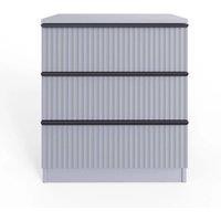 FORGEVIO Matt Grey 3-Drawer Chest of Drawers with Bedroom Storage Furniture