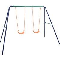 Berkfield Home Swing Set with 2 Seats Steel in Orange
