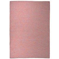 Berkfield Home Outdoor Flatweave Rug 160x230 cm Red | Size: 100 cm diameter