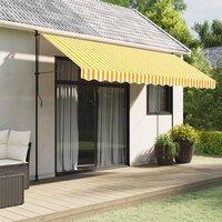 Berkfield Home Replacement Fabric for Awning Valance Yellow & White Stripe 4 m