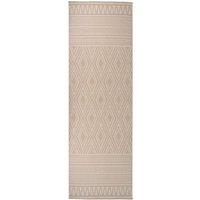 Berkfield Home Outdoor Flatweave Rug 80x250 cm Brown Stripes | Size: Medium