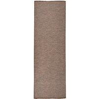Berkfield Home Outdoor Flatweave Rug 80x250 cm Brown | Size: Medium