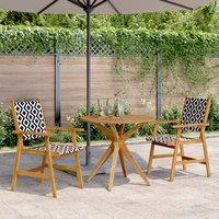 Berkfield Home 3 Piece Garden Dining Set Solid Wood Acacia in Brown