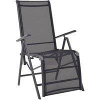 Berkfield Home Reclining Deck Chair Aluminium & Textilene Black