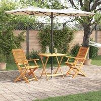 Berkfield Home 3 Piece Folding Bistro Set Solid Wood Acacia in Brown