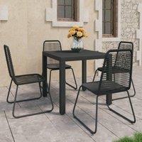 Berkfield Home 5 Piece Garden Dining Set PVC Rattan Black