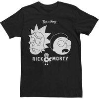 Rick & Morty Men's Faces T-Shirt in Black | Size: 2XL