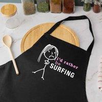 60 SECOND MAKEOVER Women's I'd Rather Be Surfing Apron in Black