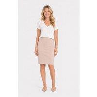 Kettlewell Women's Skye Short Pencil Skirt in Light Beige | Size: Medium