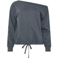 PixieGirl Women's Petite Off-Shoulder Sweatshirt in Dark Blue | Size: 12